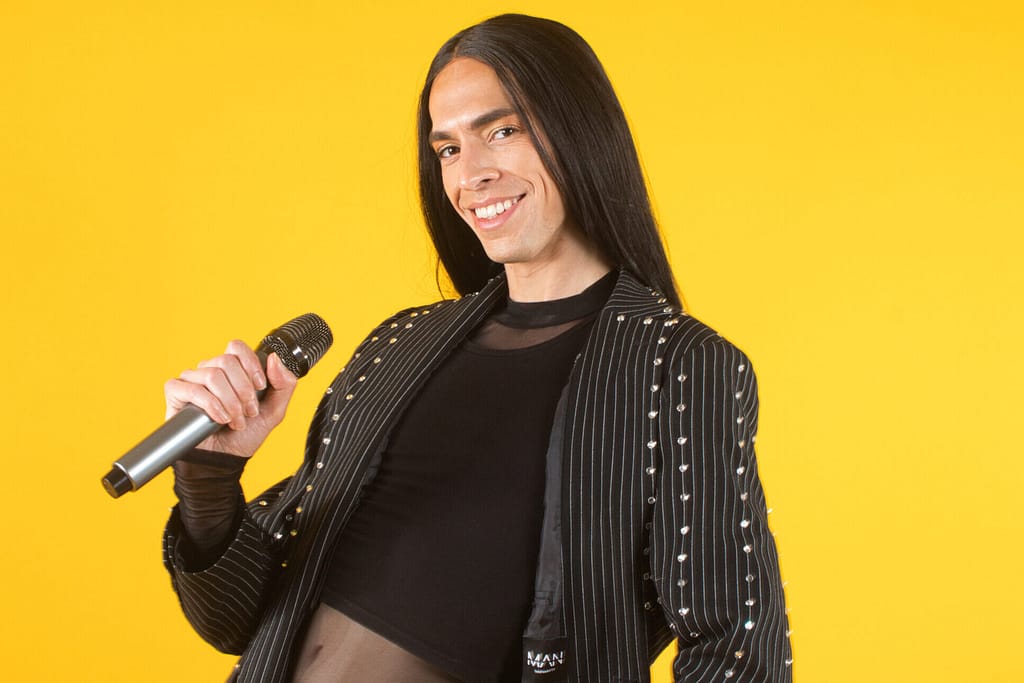Studio photoshoot with stage performer Ruben Hanohano for Chicago Gay Men's Chorus cabaret.